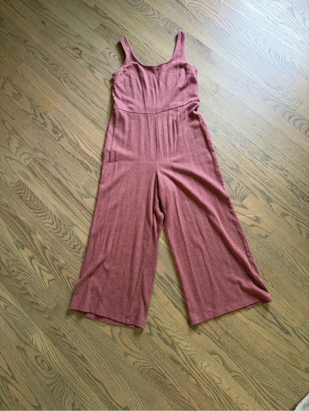 GAP Dusty Rose Wide-Leg Ribbed Jumpsuit